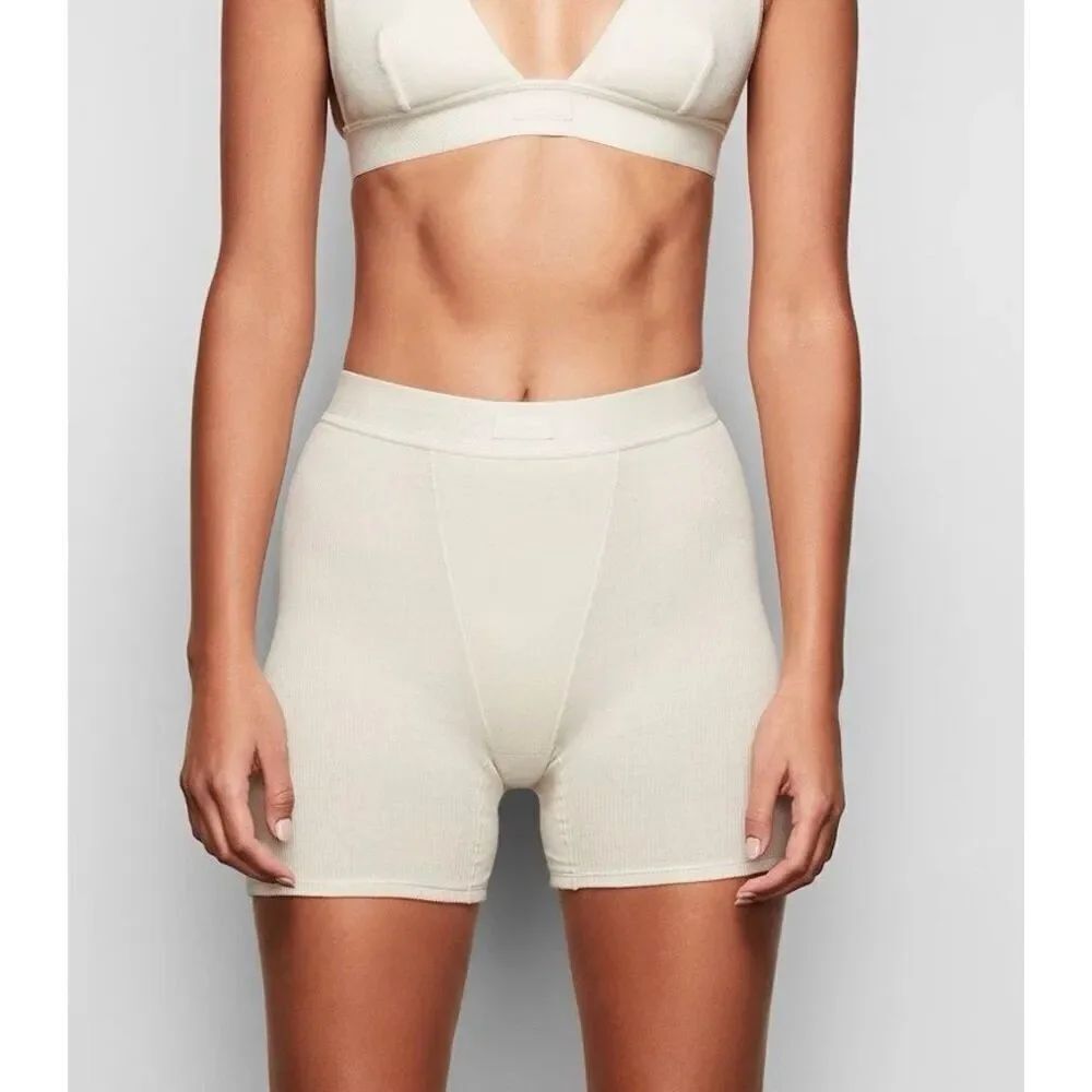 Skims Cotton Ribbed Shorts